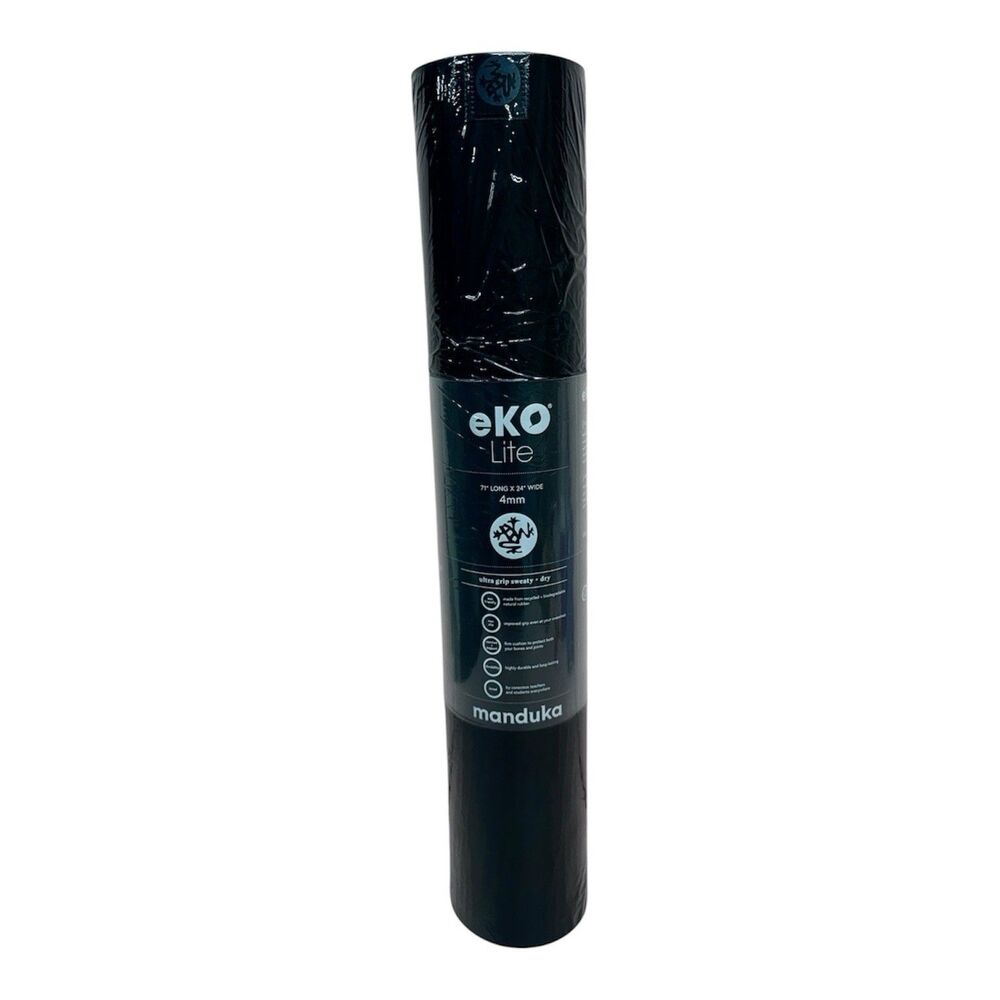 (A7) Manduka eKO Lite 4mm Yoga Mat Charcoal 71" x 24" Natural Rubber Brand New